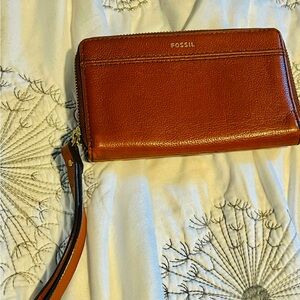 Fossil Leather Wallet Wristlet